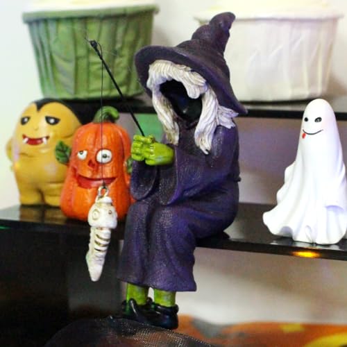 Fishing Witch Statue Funny Halloween Decorations