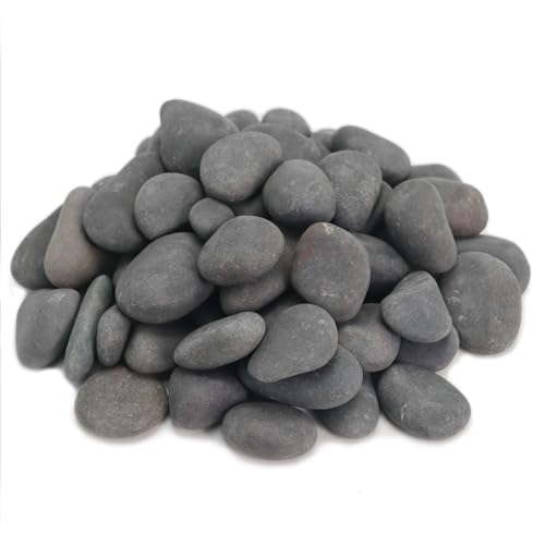 10LB Black Stones Pebbles River Rocks (0.8-1.5in / 10lb)
