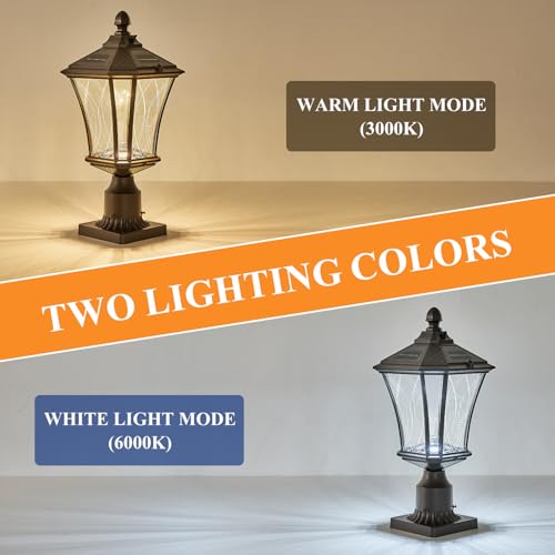 Dusk to Dawn Solar Outdoor Post Lights (L-1-BR)
