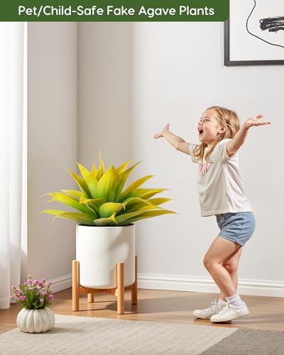 Artificial Agave Plant Set (Yellow*2 / 28 Inches)