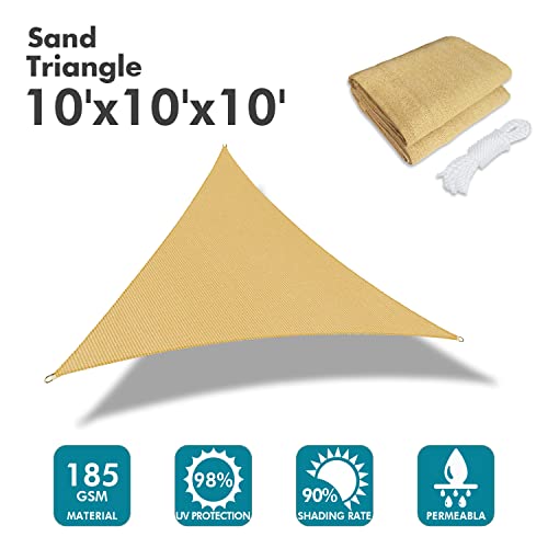 10'x10'x10' Sun Shade Sail Sand Curved Triangle (Sand / 1 0' X 1 0' X 1 0')