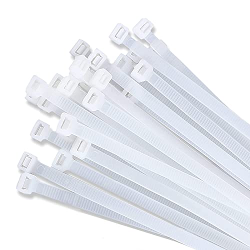 Zip ties 16 inch 100 pieces White Cable ties wraps 60 Pounds Tensile (White / 16 inch)