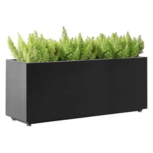 Outdoor Metal Planter Box 40Wx12Dx16H (40Wx12Dx16H / Black)
