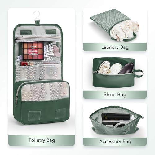 10 Set Compression Packing Cubes for Travel Essentials (Dark Green)