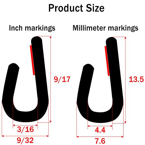 Car Door Edge Guards Self Adhesive Rubber U Channel Edge Trim Metal Edge Protection Guard for Most Car Doors (5 Foot)