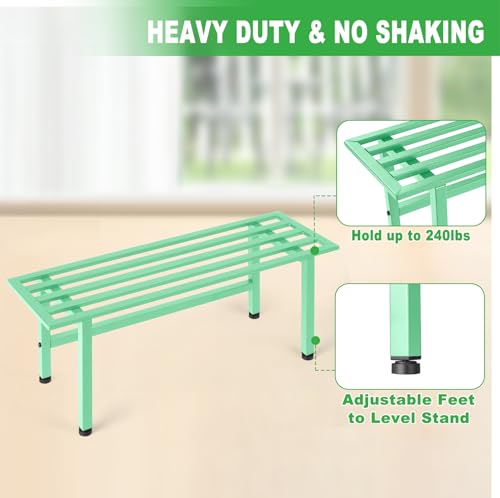 2 Pack Metal Plant Stands Outdoor (1 Tier-Mint Green)