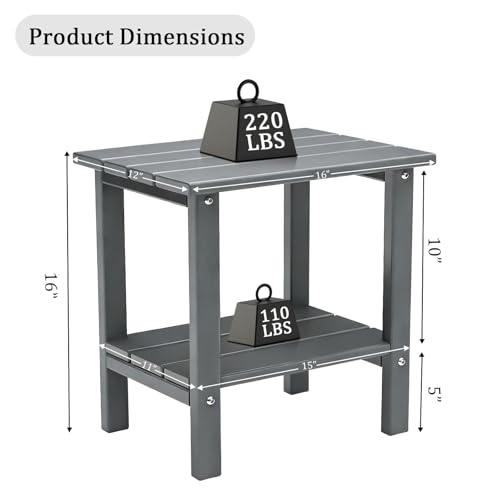 Adirondack Outdoor Side Table (Grey)