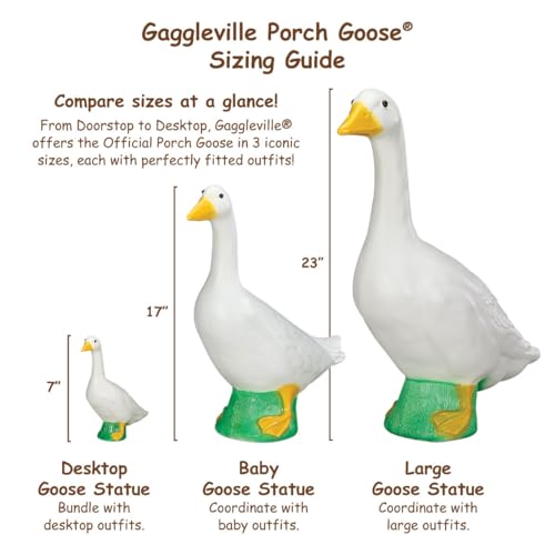 Gaggleville Porch Goose Bundle Goose and Baby Statue