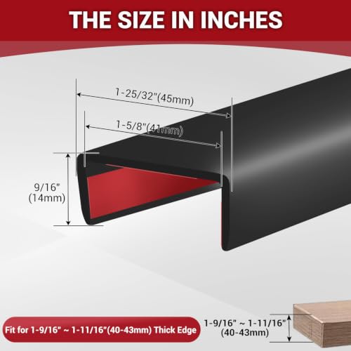 Rubber Edge Trim (Fit 1-5/8" - L20' / Black)