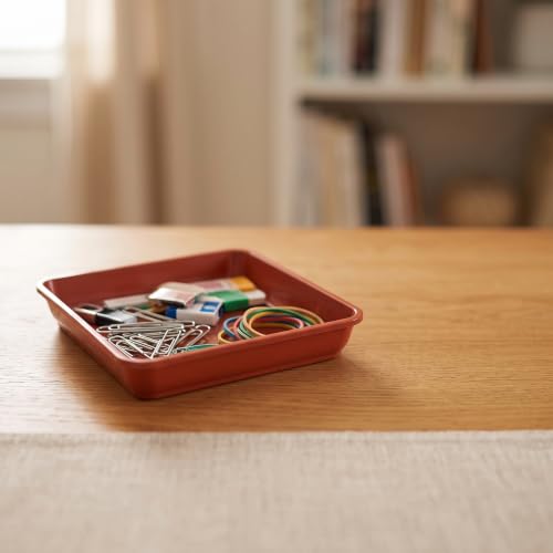 15 PCS 7 x 7 Inch Square Plant Saucer (7 Inch 15 Pcs / Terracotta)