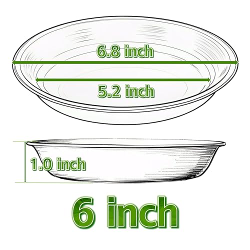 Plant Saucer Pot Tray 6 inch (6" - 6 Pack / White)