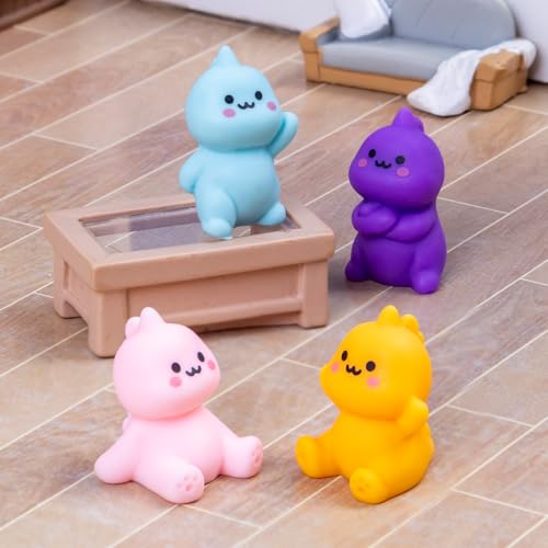 30 Pcs Mini Resin Dinosaur 6 Variety Tiny Animals Colorful Figures Miniature Little Small Figurines Bulk for Micro Fairy Garden Landscape Accessories Hide Crafts Decor (Dinosaur-30p)