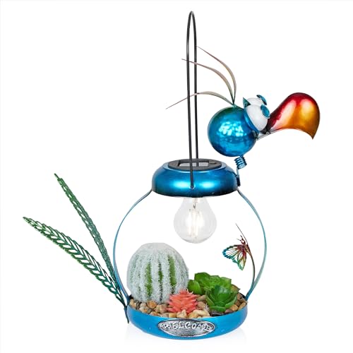 16" H Outdoor Solar (16" Blue Flamingo)