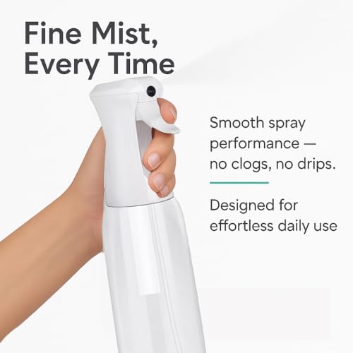 Continuous Mist Clear Spray Bottle 500ml Fine Mist for Hair (Clear - 16.9oz)