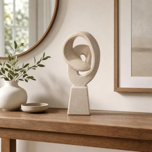 Modern Abstract Statue (Flowing Loop - Beige)