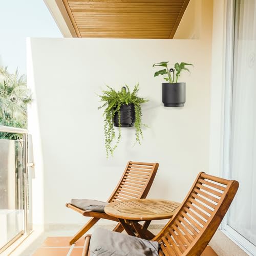2 Pcs Wall Mounted Hanging Planter Vase for Indoor and Outdoor Plants Modern Metal Wall and Ceiling Planter Minimalist Flower Pot (2 Count)