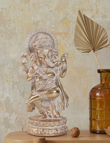 Lord Ganesha Statues Hindu Elephant God Statue Indian Ganesh Buddha Resin Sculpture Figurine Handmade Gift (Edd8544-2)
