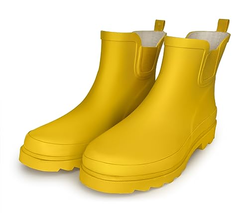 Women's Waterproof Ankle Rain Boots (6 / Yellow)