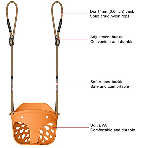 Yellow High Back Full Bucket Toddler Swing Seat w (Yellow Bucket Swing)