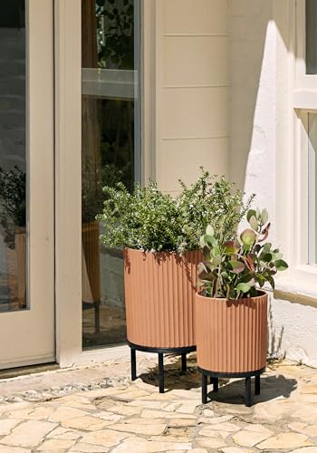 Demi Series Raised Duo Planters (Terracotta/Black / Bundle)