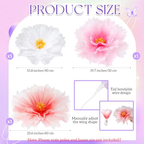 6 Pcs Giant Flowers Decoration for Wedding (Flowers / White,pink,rose Red)