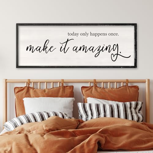 Today Only Happens Once Make It Amazing Wall Art 32"X12" Black