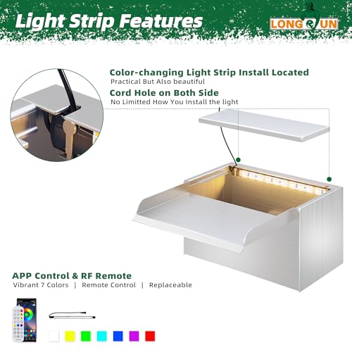 Pond Waterfall Stainless Steel Pond Spillway Color for Ponds 9.06" (9.06 inch Stainless Steel(New model))