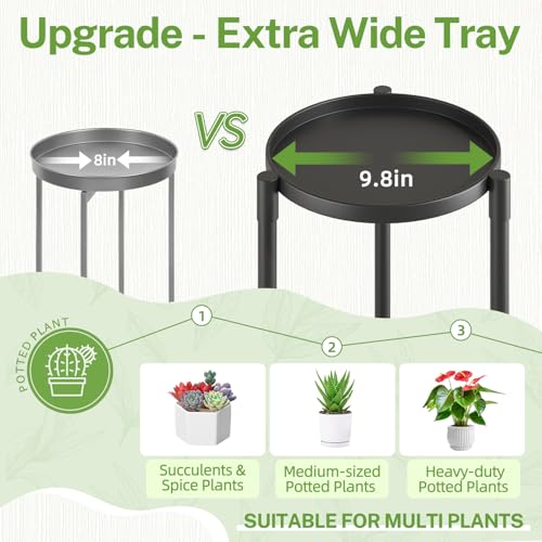 2 Tier Plant Stand Indoor Outdoor (Matte Black / 2 Tiers)