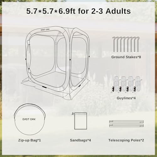 Screen House Tent Pop (Coffee Brown / 6×6 FT)