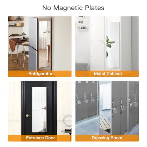 Magnetic No Drill Shatterproof NanoMirror (White / 63"L x 20"W)