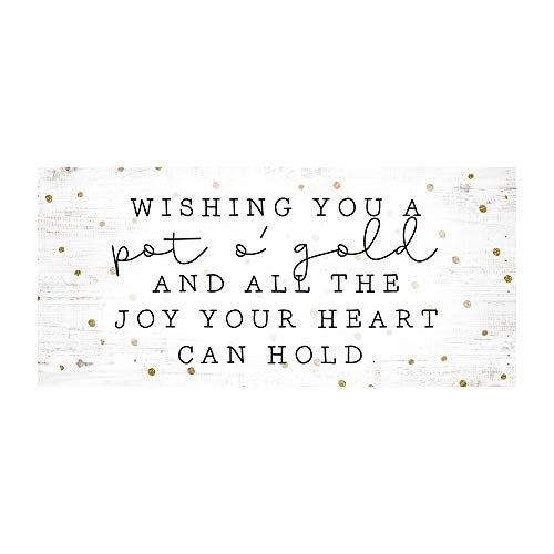 Inspire Boards 12" x 5.5" Wood Sign (Wishing You A Pot O' Gold)