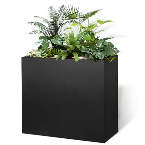 Metal Rectangular Planter Box 24" L x 10" W x 24"H Tall Metal Planter Box