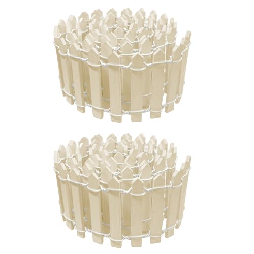 35 Inches Mini Fairy Garden Fence DIY Small Wood Decorative Picket Fence Micro Landscape Miniature Ornaments for Dollhouse (2 Count)