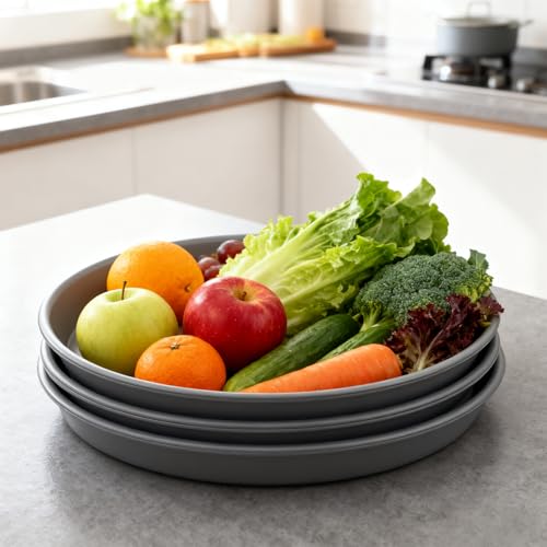 Plant Saucer Heavy Large Planter Durable Thicker Plastic Plant Trays for Indoors and Outdoor (3 Count)