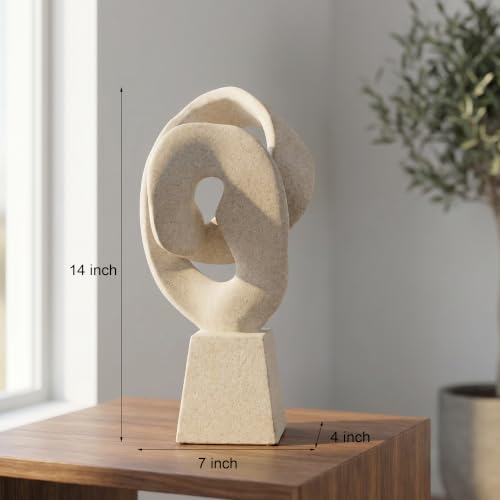 Modern Abstract Statue (Flowing Loop - Beige)