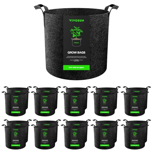 20 Pack 3 Gallon Plant Grow Bags Fabric Pots with Handles (20 Count)