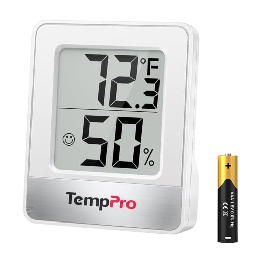 TempAir Digital Hygrometer Indoor Thermometer (White Indoor Thermometer)