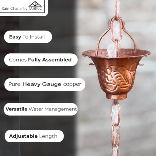 8.5 ft Grape Leaf Vineyard Cups Pure Copper (copper 8005)