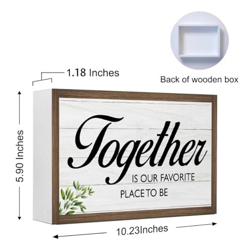 Together is Our Favorite Place Wooden Box Sign Desk Decor (Together is Our Favorite Place)