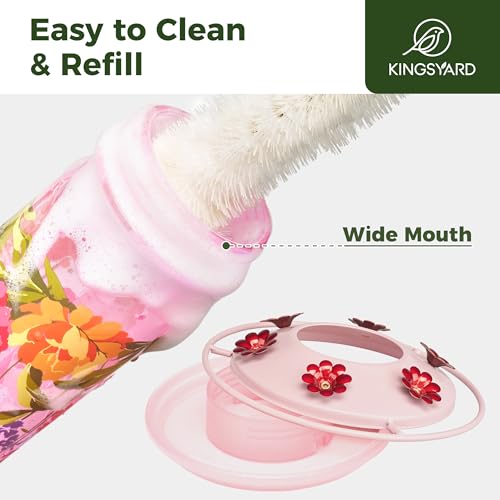 2 Pack Hummingbird Feeders for Outdoor Hanging (Pink)