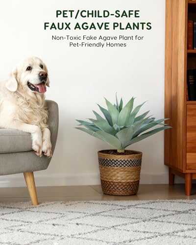 Artificial Outdoor Blue Agave Plant (Blue*2 / 28 Inches)
