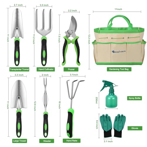 Gardening Tools 9 (9PCS Black Green)