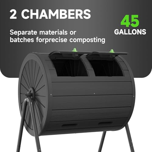 45 Gallon Outdoor Compost Bin (Black / 45 Gallon)