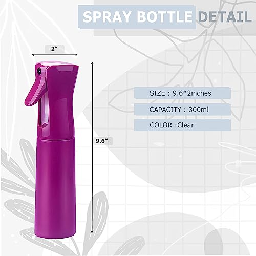 Continuous Mist Purple Spray Bottle 300ml Fine Mist for Hair (Light Purple - 10oz)