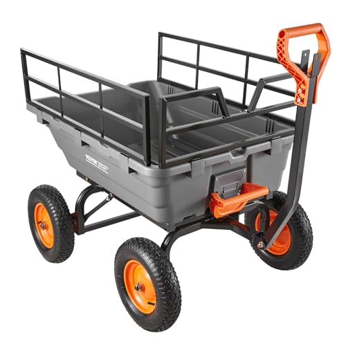 Garden Dump Cart 1500lbs 15 Cu.Ft (Grey01)