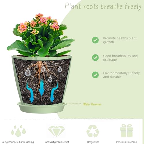 6 Inch Plant Pots (Green / 6inch)