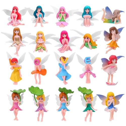 20 Pcs Fairy Figurines Miniature Fairies Full Collection Garden (2.60*2.50 inch)