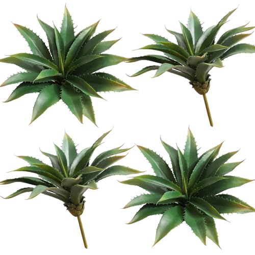4PCS Succulents Plants Artificial Large Fake Succulents Unpotted Aloe Plant (Green-4pcs)