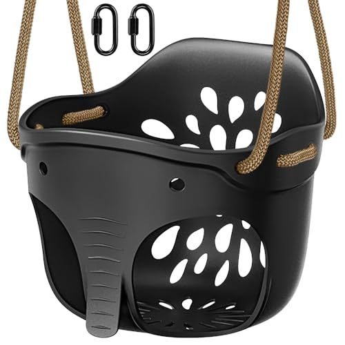 Black High Back Full Bucket Toddler Swing Seat w (Black)