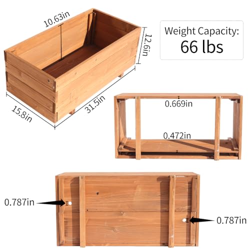 Raised Garden Beds Outdoor (Brown / W31.5X D15.75X H12.6in)